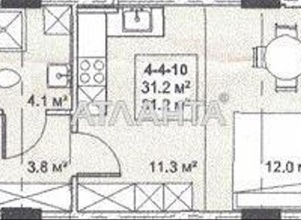 1-room apartment apartment by the address st. Bocharova gen (area 28,6 m²) - Atlanta.ua - photo 2