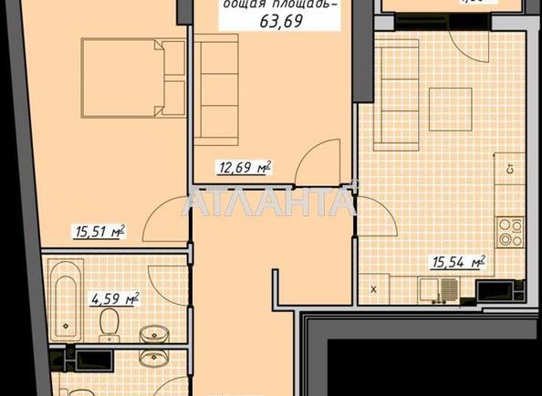 2-кімнатна квартира за адресою Курортний пров. (площа 63,9 м²) - Atlanta.ua
