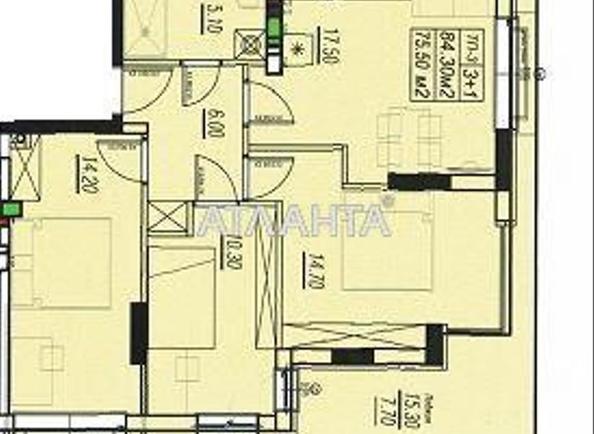 3-комнатная квартира по адресу ул. Бочарова ген. (площадь 75,5 м²) - Atlanta.ua - фото 3