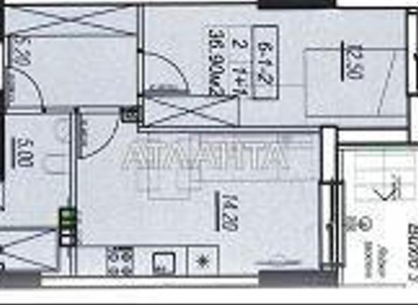 1-кімнатна квартира за адресою вул. Бочарова ген. (площа 36,9 м²) - Atlanta.ua - фото 2