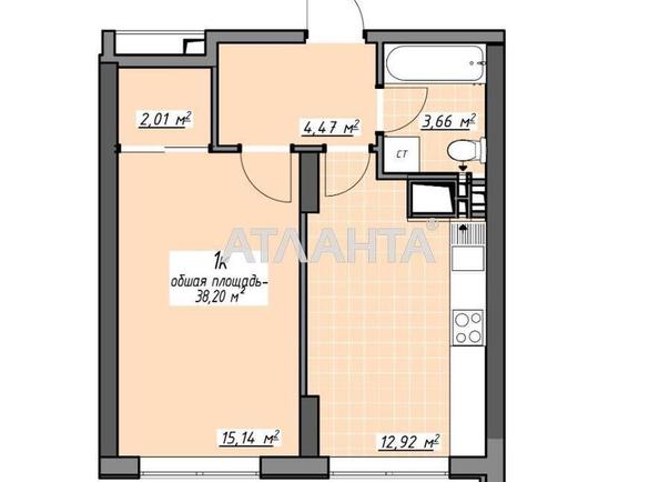 1-комнатная квартира по адресу Глушко ак. Пр. (площадь 38,2 м²) - Atlanta.ua - фото 20