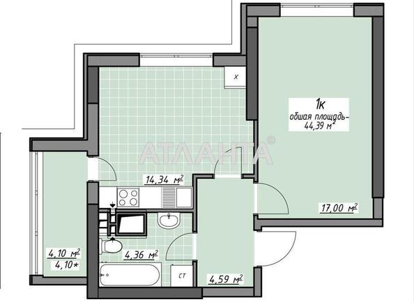 1-room apartment apartment by the address st. Glushko ak pr Dimitrova pr (area 44,3 m²) - Atlanta.ua