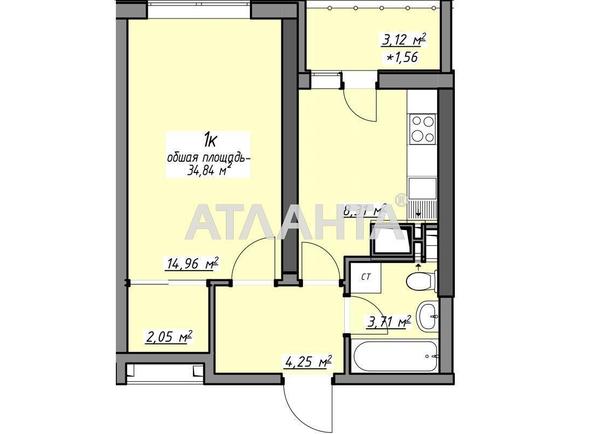 1-комнатная квартира по адресу Глушко ак. Пр. (площадь 34,8 м²) - Atlanta.ua - фото 6