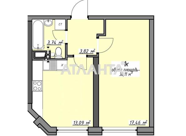 1-room apartment apartment by the address st. Glushko ak pr Dimitrova pr (area 38,1 m²) - Atlanta.ua - photo 2