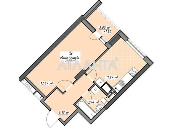 1-room apartment apartment by the address st. Glushko ak pr Dimitrova pr (area 40,5 m²) - Atlanta.ua - photo 2