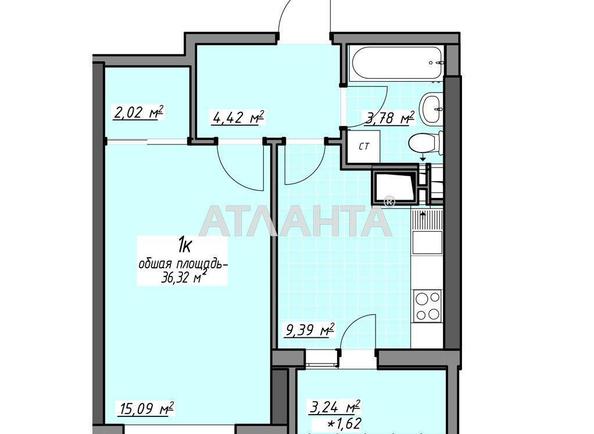 1-room apartment apartment by the address st. Glushko ak pr Dimitrova pr (area 36,3 m²) - Atlanta.ua - photo 2