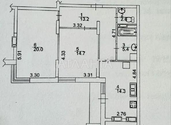 2-комнатная квартира по адресу ул. Академика Вильямса (площадь 72 м²) - Atlanta.ua - фото 24