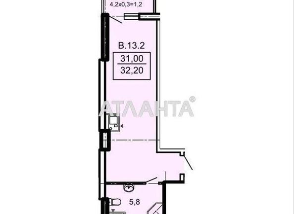 1-room apartment apartment by the address st. Topolinnyy per (area 32,2 m²) - Atlanta.ua - photo 2