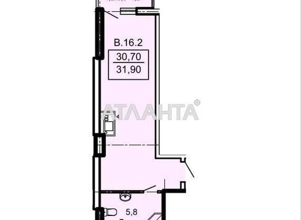 1-комнатная квартира по адресу Тополинный пер. (площадь 31,9 м²) - Atlanta.ua