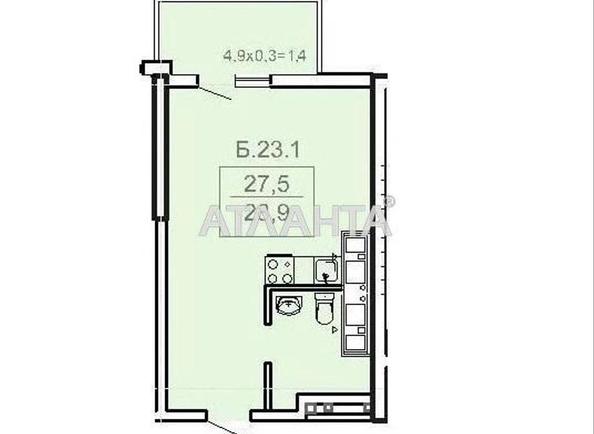 1-room apartment apartment by the address st. Topolinnyy per (area 28,9 m²) - Atlanta.ua