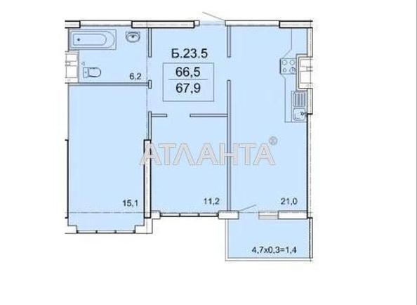 2-комнатная квартира по адресу Тополинный пер. (площадь 67,9 м²) - Atlanta.ua