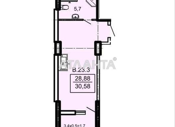 1-room apartment apartment by the address st. Topolinnyy per (area 30,6 m²) - Atlanta.ua - photo 2