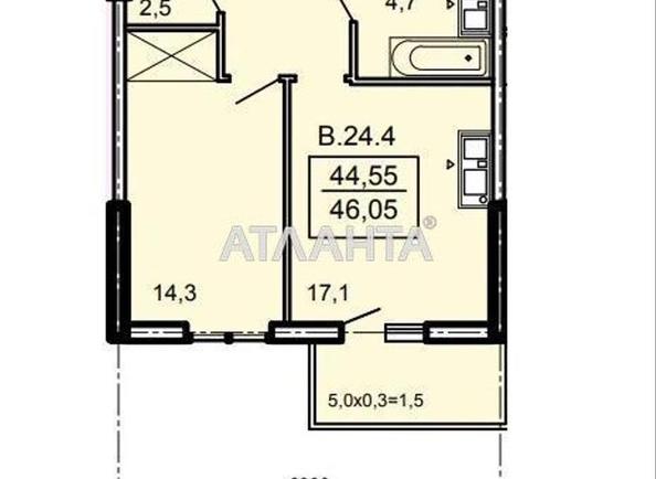 1-room apartment apartment by the address st. Topolinnyy per (area 46,1 m²) - Atlanta.ua - photo 2