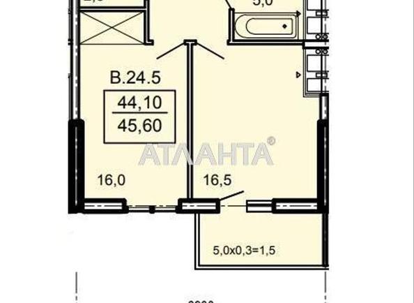 1-room apartment apartment by the address st. Topolinnyy per (area 45,6 m²) - Atlanta.ua