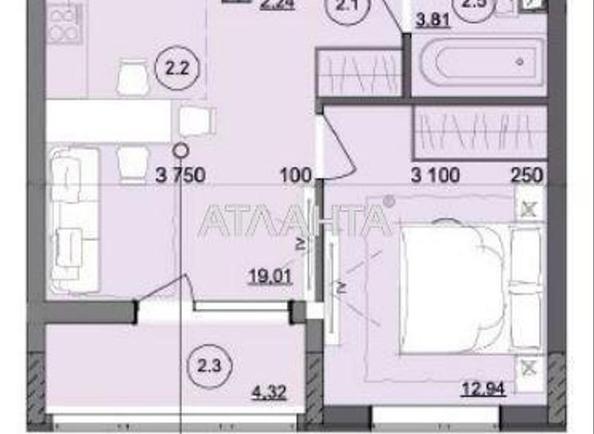 1-комнатная квартира по адресу ул. Бочарова ген. (площадь 42,4 м²) - Atlanta.ua - фото 4