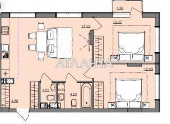 2-rooms apartment apartment by the address st. Bocharova gen (area 65,4 m²) - Atlanta.ua - photo 2