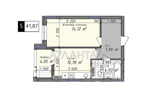 1-room apartment apartment by the address st. Promyshlennaya (area 41,9 m²) - Atlanta.ua - photo 3