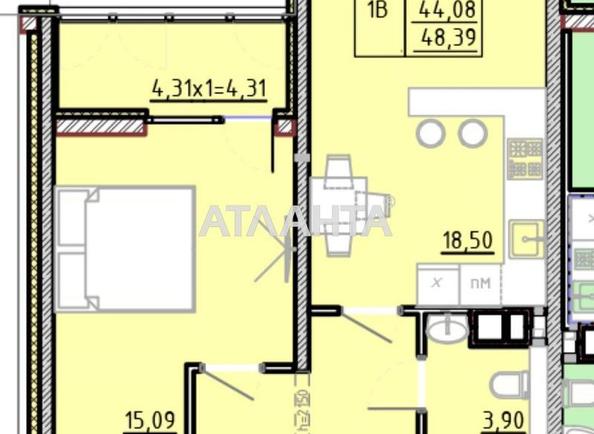 1-кімнатна квартира за адресою вул. Франка Івана (площа 48,4 м²) - Atlanta.ua - фото 5