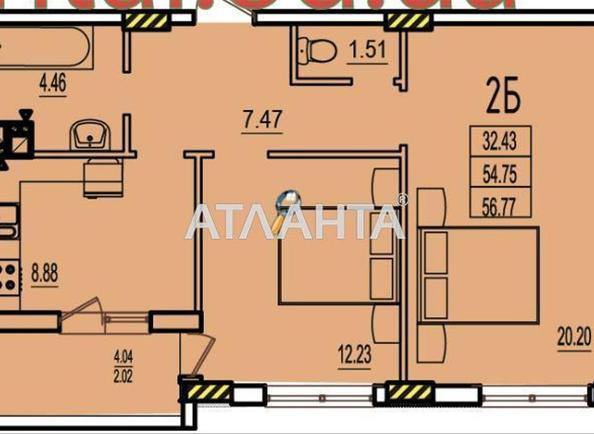 2-комнатная квартира по адресу ул. Строительная (площадь 58 м²) - Atlanta.ua