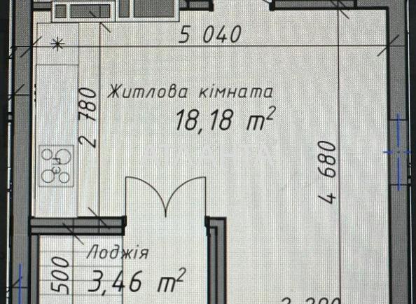 1-комнатная квартира по адресу ул. Промышленная (площадь 32,3 м²) - Atlanta.ua