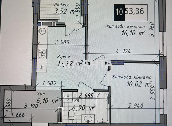 2-комнатная квартира по адресу ул. Промышленная (площадь 59,4 м²) - Atlanta.ua
