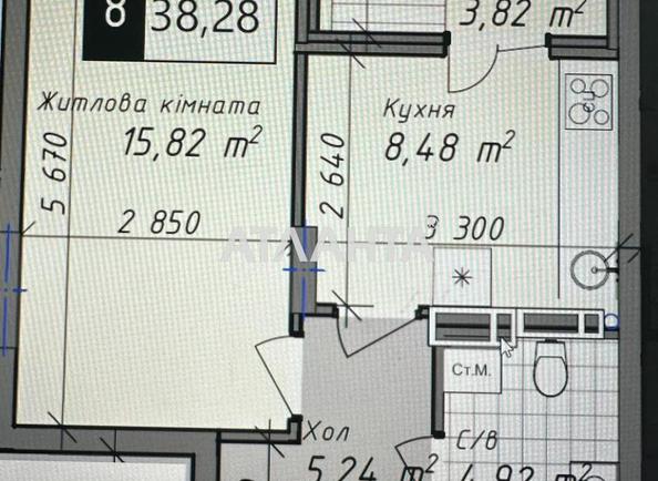 1-комнатная квартира по адресу ул. Промышленная (площадь 38,3 м²) - Atlanta.ua