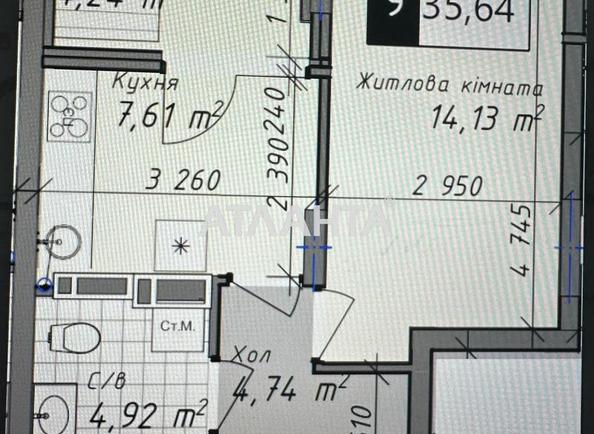 1-комнатная квартира по адресу ул. Промышленная (площадь 35,6 м²) - Atlanta.ua