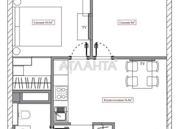 2-rooms apartment apartment by the address st. Zhemchuzhnaya (area 43 m²) - Atlanta.ua - photo 4