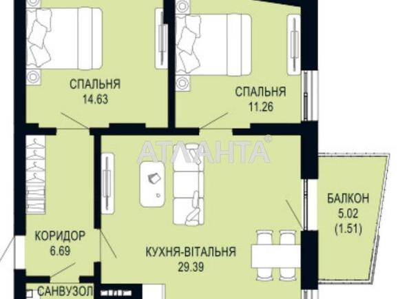 2-комнатная квартира по адресу ул. Щурата В. Ул (площадь 67,4 м²) - Atlanta.ua - фото 4