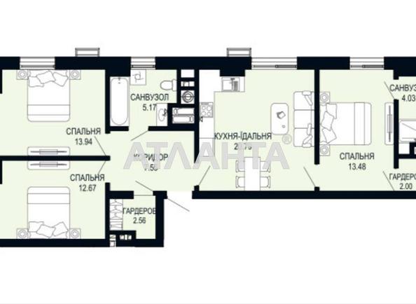 3-комнатная квартира по адресу ул. Щурата В. Ул (площадь 82,2 м²) - Atlanta.ua - фото 2