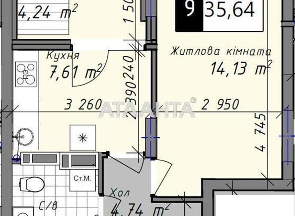 1-room apartment apartment by the address st. Promyshlennaya (area 35,6 m²) - Atlanta.ua - photo 2