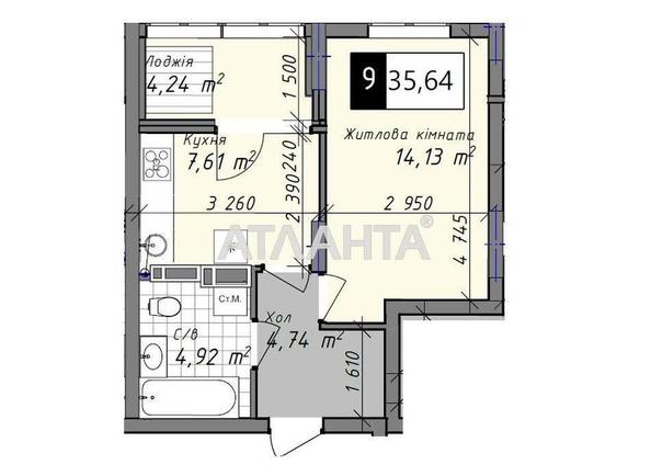 1-room apartment apartment by the address st. Promyshlennaya (area 35,6 m²) - Atlanta.ua