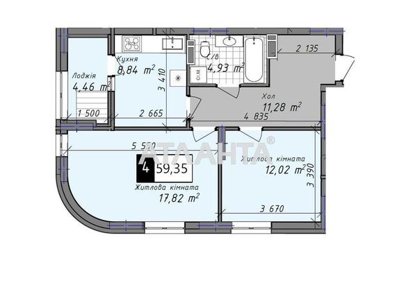 2-кімнатна квартира за адресою вул. Промислова (площа 59,4 м²) - Atlanta.ua - фото 3