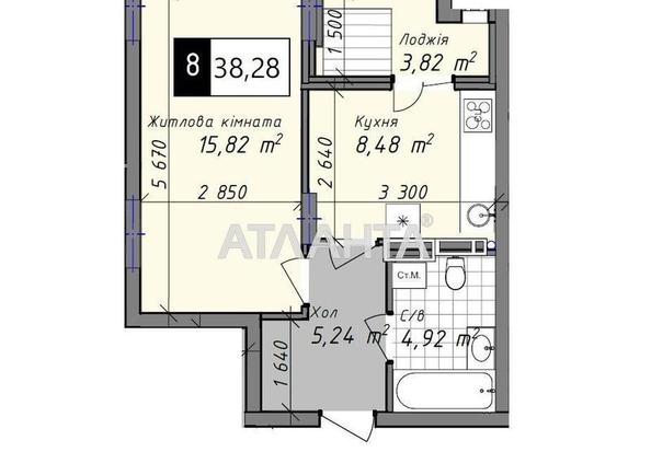 1-room apartment apartment by the address st. Promyshlennaya (area 38,3 m²) - Atlanta.ua