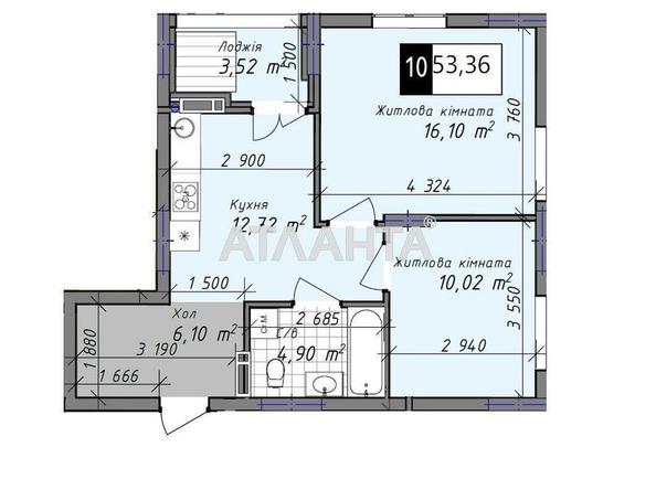 2-комнатная квартира по адресу ул. Промышленная (площадь 53,4 м²) - Atlanta.ua