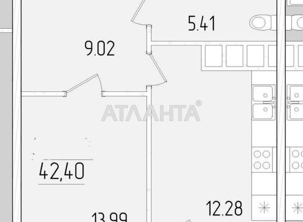1-комнатная квартира по адресу ул. Краснова (площадь 42,4 м²) - Atlanta.ua