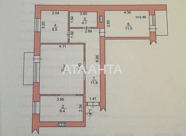 3-комнатная квартира по адресу Мира пр. (площадь 68 м²) - Atlanta.ua - фото 2