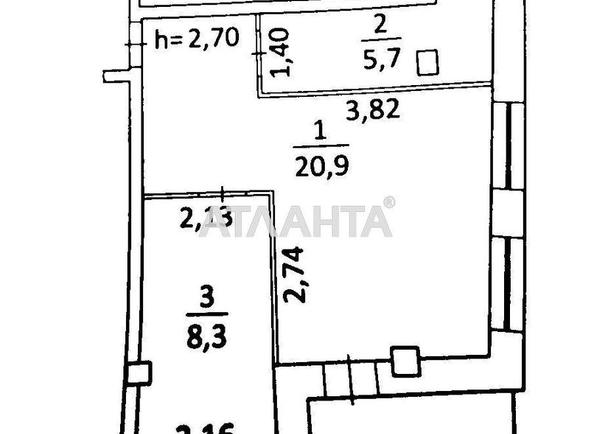 1-комнатная квартира по адресу Сеченова пер. (площадь 36,4 м²) - Atlanta.ua - фото 2