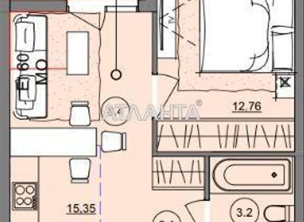 1-room apartment apartment by the address st. Bocharova gen (area 39,7 m²) - Atlanta.ua - photo 3