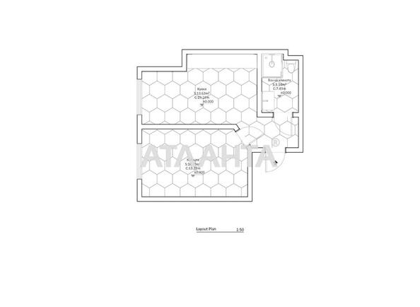 1-кімнатна квартира за адресою вул. Малиновського марш. (площа 29,2 м²) - Atlanta.ua - фото 12