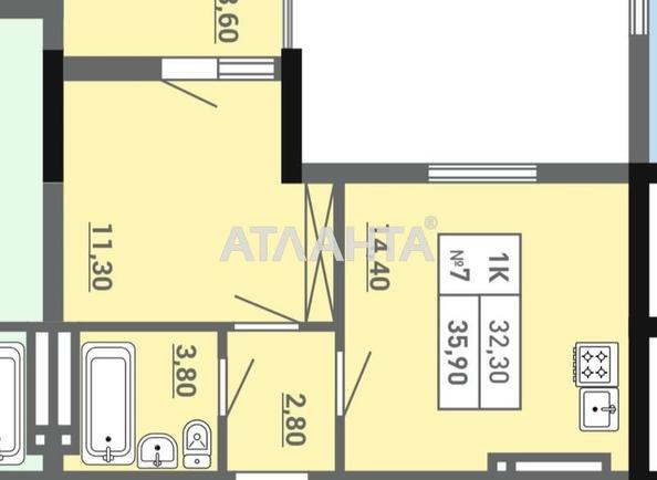 1-room apartment apartment by the address st. Pishonovskaya (area 35,9 m²) - Atlanta.ua - photo 2