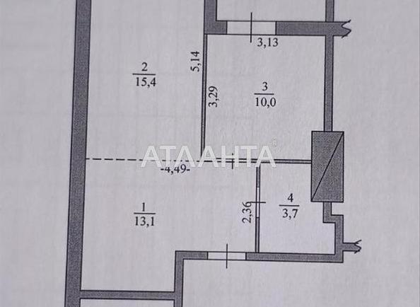 1-комнатная квартира по адресу ул. Пригородная (площадь 46,7 м²) - Atlanta.ua - фото 9