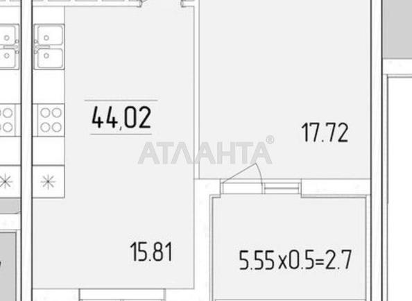 1-кімнатна квартира за адресою вул. Краснова (площа 44,0 м²) - Atlanta.ua - фото 3
