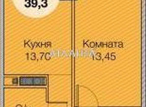 1-комнатная квартира по адресу ул. Паустовского (площадь 39,8 м²) - Atlanta.ua - фото 2