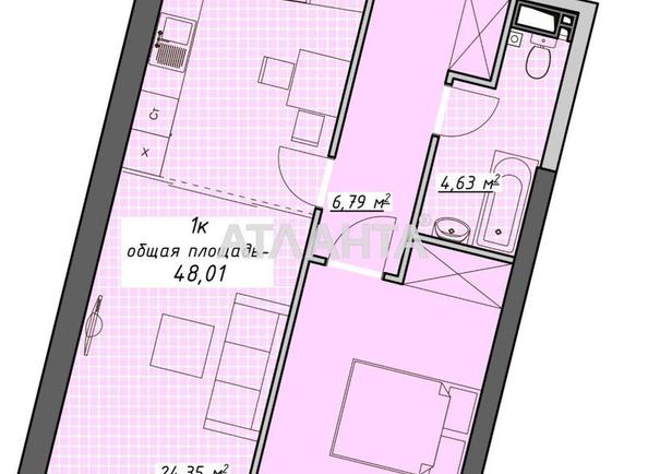 1-комнатная квартира по адресу Курортный пер. (площадь 48,0 м²) - Atlanta.ua - фото 8