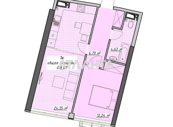 1-комнатная квартира по адресу Курортный пер. (площадь 48,0 м²) - Atlanta.ua - фото 7