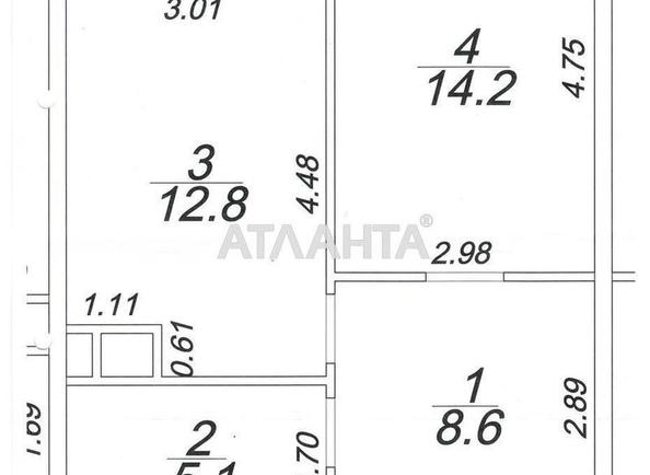 1-room apartment apartment by the address st. Krasnova (area 42,5 m²) - Atlanta.ua - photo 3