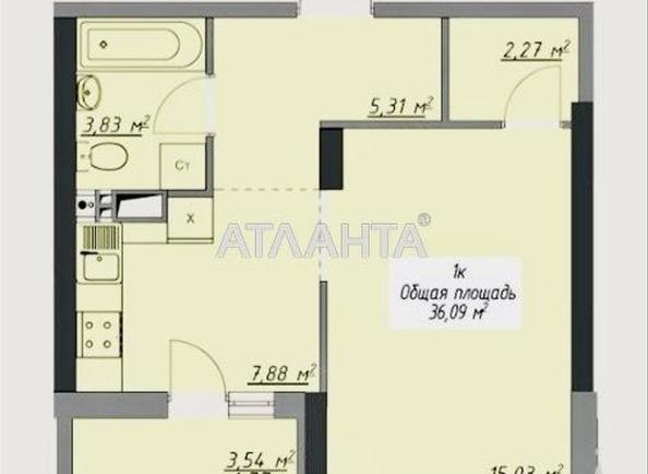 1-комнатная квартира по адресу ул. Грушевского Михаила (площадь 36,3 м²) - Atlanta.ua - фото 9