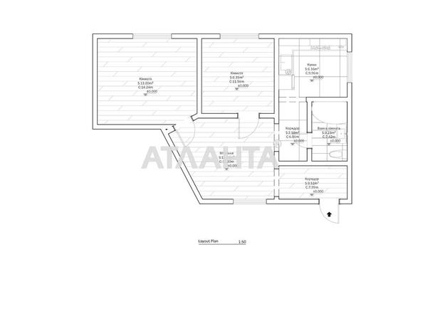 2-кімнатна квартира за адресою вул. Пантелеймонівська (площа 44,3 м²) - Atlanta.ua - фото 23