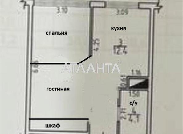 1-room apartment apartment by the address st. Zhemchuzhnaya (area 41,2 m²) - Atlanta.ua - photo 13